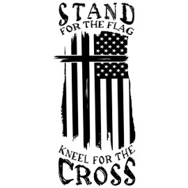 eDesign Stand for The Flag Kneel for The Cross Sticker Decal Vinyl - 5 Inches - Premium Vinyl Sticker for Cars Trucks Laptops and More - Weatherproof and Durable 2-Pack (Black)