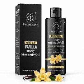 Dude's Love Orgánico - Aceite De Masaje Corporal Comestible De Vainilla - Sin Manchas Y Antipegajoso | Con Aceite De Coco Fraccionado, Aceite De Vainilla Y Jazmín, Noche De Cita | Aceite De