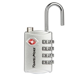 3 Pack TSA Luggage Locks with 4 Digit Combination – Heavy Duty Set Your Own Padlocks for Travel, Baggage, Suitcases & Backpacks - Silver