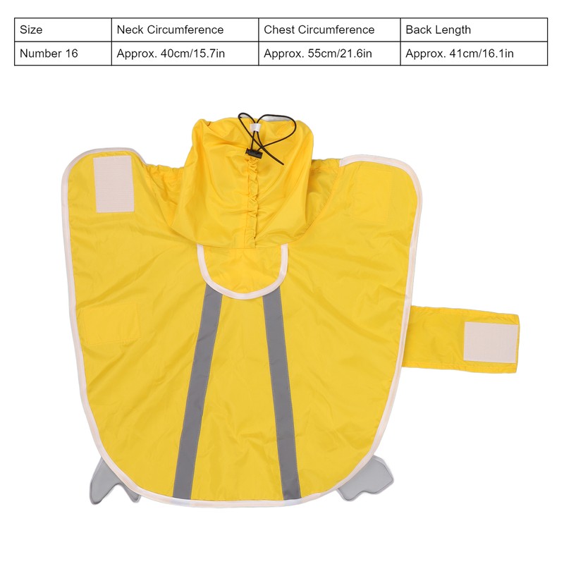 Hoodie Dog Raincoat Adjustable Reflective Windproof Lightweight Pet Rain Jacket