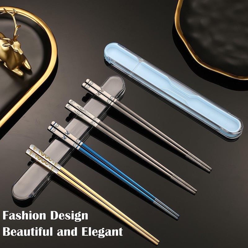 One Pair Portable Chopsticks,Reusable Metal Stainless Steel Chopstick,Travel chopsticks with