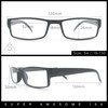 SA106 Black Narrow Rectangular Spring Hinge Plastic Clear Lens Eye