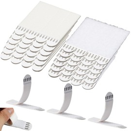 48 Pairs Picture Hanging Strips Heavy Duty, Teavy Duty Picture Hanging Strips, Detachable Hook Rings, Picture Hooks with No Damage Labels, Very Suitable for Wall Art Display Stands (1.9” X 0.75”)