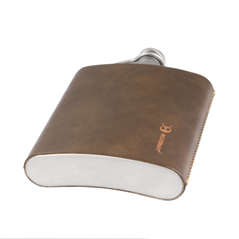 SILVERANT Titanium Flask Canteen, 220ml Pocket Flask Camping Hip Flask