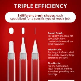 X-Protector Touch Up Paint Pen Kit - 6 Fillable Pens with 3 Types of Brushes - Premium Pen for Touch Ups - Fillable Touch Up Paint Pens for Walls, Furniture, and Other Touch Up Works!
