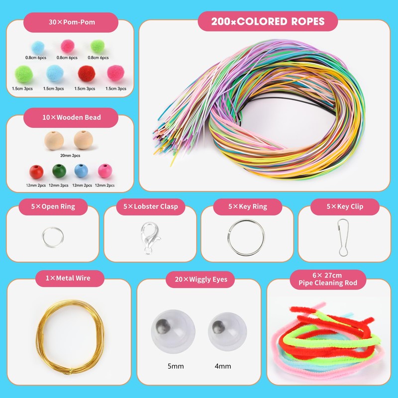 VINATO Set Creativo Fai-da-Te, Kit Completo per Intreccio Scoubidou con