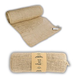 Lang Horn Hessian Fabric Table Runner Jute Runner - 30 cm x 10 m Long Burlap Fabric Hessian Roll, Natural Hessian Table Runner For Dinning, Wedding and Farm House