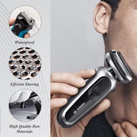 Electric shaving head for Braun Series 3, compatible with Braun 32B shaving head, compatible with Braun 3 Series 300S 301S 310S 320S 330S 340S 360S 380S 3000S shaving head with double-headed brush