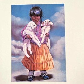 Leanin’ Tree Leaning Tree Birthday Card BD702 Indian Heritage Navaho Nanny Girl Sheep