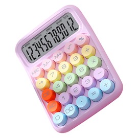 Colorful Electronic Calculator, Spill Resistant Classroom Calculator for Home (Lilac Purple)