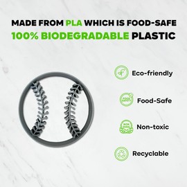 Moose Goods Baseball Cookie Cutter - Sports Cookie Cutters Shapes & Stamp, Baseball Cookie Cutter for DIY Baking Supplies (3 Inch)