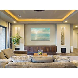 TIMUBA Beach Wall Art, Abstract Bathroom Wall Art, Canvas Art Pictures for Bathroom Wall Decoration, Bathroom Pictures Wall Decor, Ocean Sunset Pictures for Living Room Wall Decor 12x18 Inches