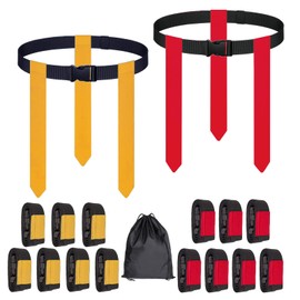 FIRAWER 14 PCS Flag Football Belts, Premium Flag Football Set with Belt and Flags for Kids Youth 3-18