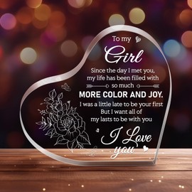 PETCEE for Girl - 3.9x0.4x3.9 Heart-Shaped Engraved Plaque Romantic Gift for Girlfriend Wife Express Your Love with This Beautiful Keepsake Perfect for Anniversaries Valentine's Day