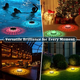 Fizrice Solar Floating Pool Lights, Color Changing Pool Light, IP68 Waterproof LED Hot Tub Accessories, Pond Lights, AUTO ON/Off for Pool, Pond, Hot Tub, Wedding, Party Decoration（2 PCS）