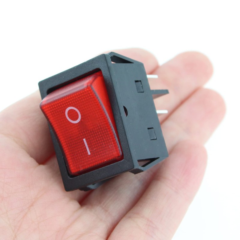 4pcs 30A 250V KCD2 KCD4 Rocker Switch DPST 4-pin Red