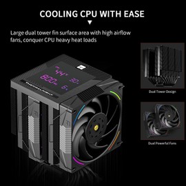 Thermalrlght Phantom Spirit 120 Digital EVO CPU Air Cooler,7 Heat Pipes CPU Cooling,Double Tower Cooling,Support for AM4/AM5/Intel lga1700/115X/1200/1851,Magnetic Attraction-Digital Screen Top Cover