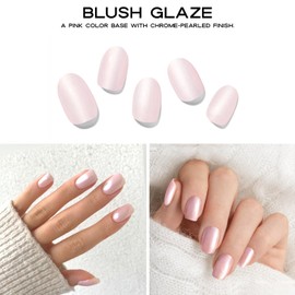 Adora Couture Semi Cured Gel Nail Strips with 20 Pieces, Salon Quality Wraps for Women, Pink Donut UV Gel Stickers, UV Light Required, Blush Glaze