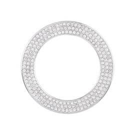 1797 for VW Volkswagen Beetle Accessories Bling Steering Wheel Emblem Logo Cover 2012-2022 Car Interior Badge Trim Sticker Ring Crystals Silver