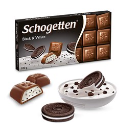 Schogetten Black & White Chocolate Bar Candy Original German Chocolate 100g/3.52oz (Pack of 2)