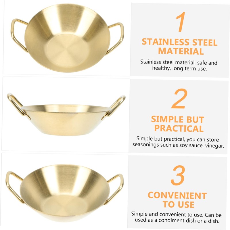 Ciieeo Stainless Steel Appetizer Dish Creative Condiment Plate for Sauces