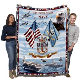 Pure Country Weavers PCW - US Navy Blanket Master Chief - Gift Military Tapestry Throw Woven from Cotton - Made in The USA (72x54)