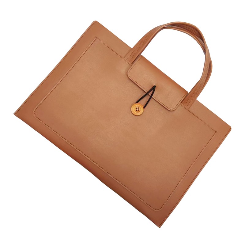 PU Leather Computer Bag Thin Lightweight Handheld Laptop Tote Bag