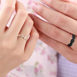 Uloveido 6mm Spinner Rings for Anxiety Fidget Band Rings Stress Relieving Engagement Wedding Promise Band for Men Boys Y2179 (Size 9)