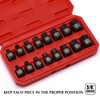 EMENTOL 16PCS 3/8" Drive Low Profile Impact Hex Driver Set,