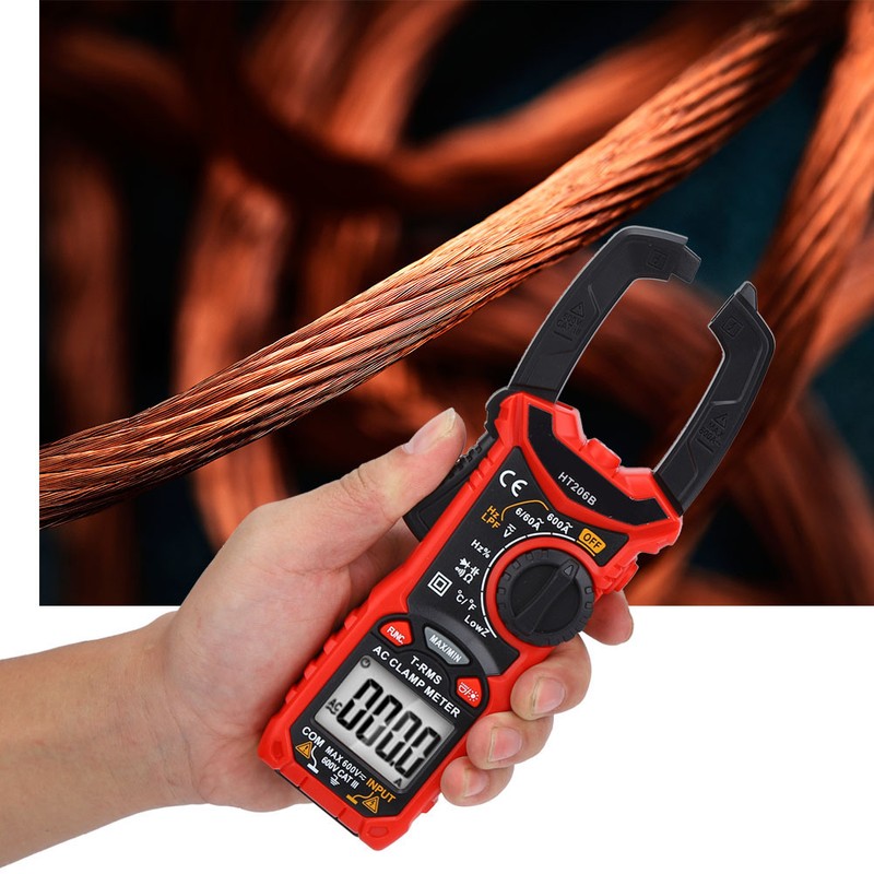HT206 AC/DC Mini Digital Clamp Meter For Measuring Voltage AC