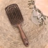Yao Hairbrush [Wood Square Boa] Root volume pig hair comb,