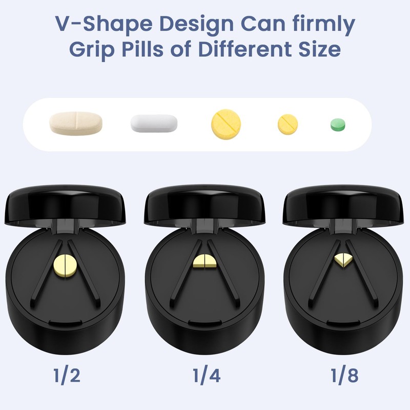 ​​Renmingfed 3-in-1 Pill Crusher Pill Cutter with Storage Box，Pill Grinder