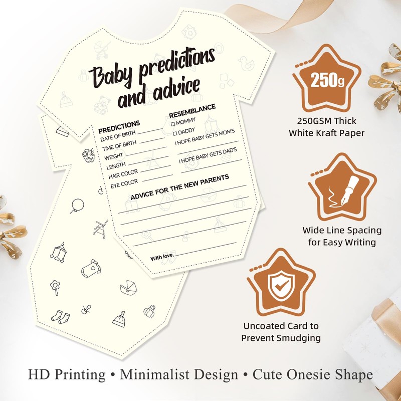 OLOUTAB Baby Prediction and Advice Cards, 50-Pack Baby Shower Games