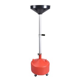 8 Gallon Portable Oil Drain Tank, Adjustable Height Oil Drainer with Wheels and Funnel, Mobile Waste Oil Drain Container for Car and Truck Maintenance, Red
