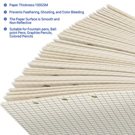 A6 6-Hole Loose-Leaf Paper (80 Sheets, 100GSM, Beige) - Ideal for Note-Taking, Office Work, Journaling, Art Projects, and More - Fits A6 6-Ring Binders, Perfect for Home, School, Professional Use