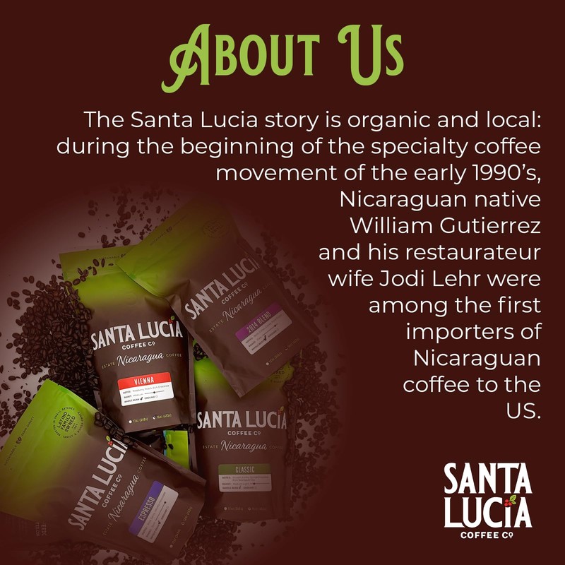 Santa Lucia Coffee Café Crema Espresso Roast Coffee - Specialty