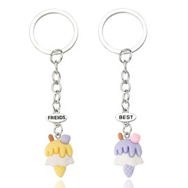 Best Friends Birthday Gifts for Women Friendship Best Friend Keychains for 2 Girls Bff Bestie Gifts for Women Christmas Gifts for Best Friend Sister In Law Ice Cream Keychain