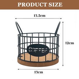 MEETOZ Coffee Pod Holder, Multiple Coffee Pod Organizer, Coffee Pod Storage, Coffee Station Accessories, Coffee Capsule Holder with Wooden Base for Kitchen Coffee Bar Office(Black)