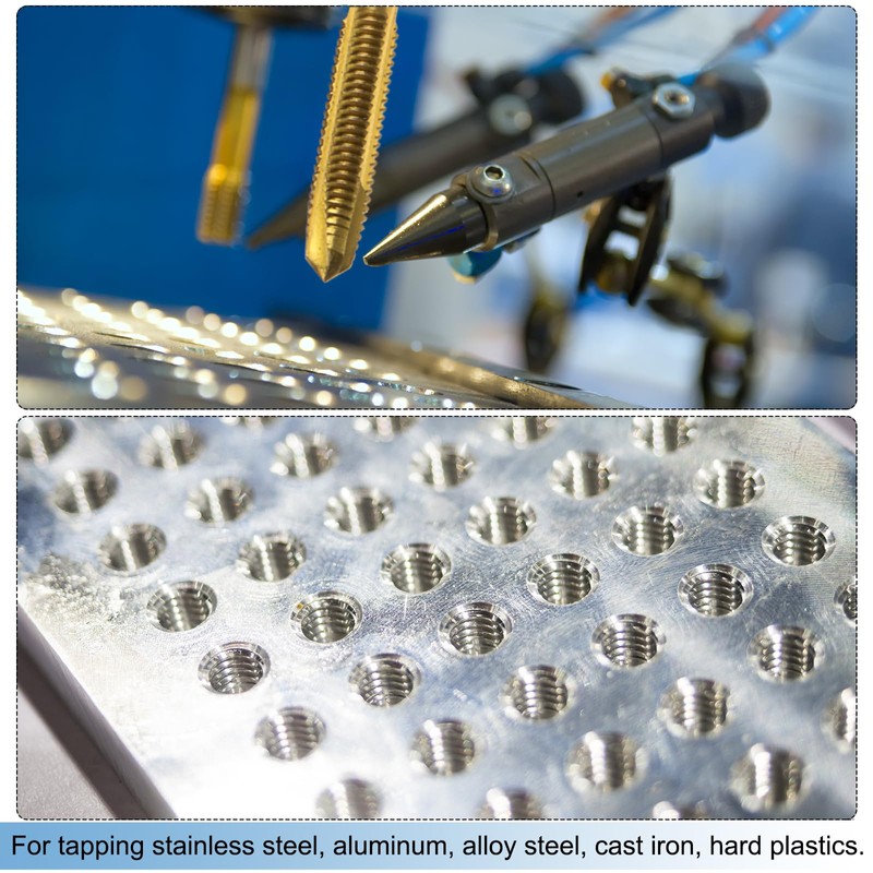 sourcing map 4pcs Spiral Point Plug Taps, M5 x 0.8