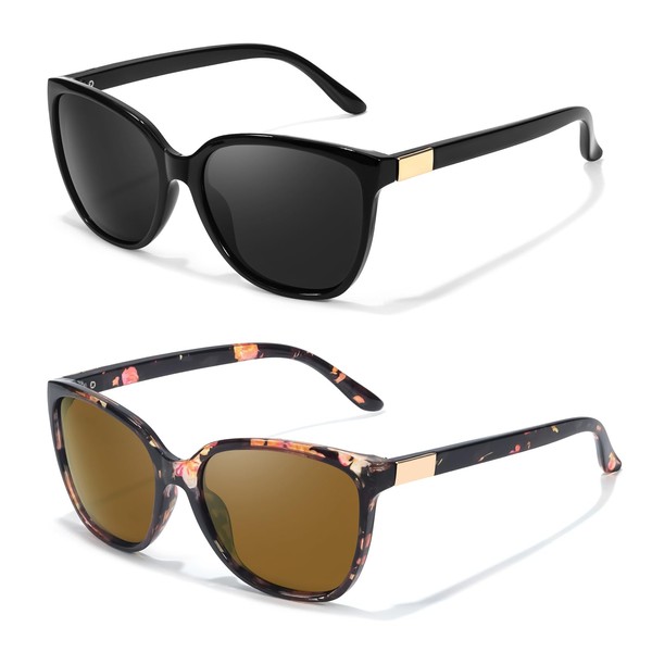 LVIOE 2P Polarised Sunglasses Womens - Stylish and Trendy UV400