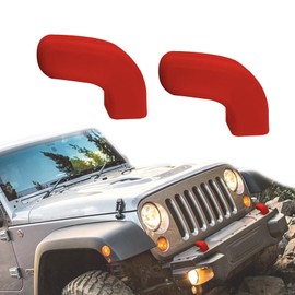 WINUERK 2PCS Bumper Tow Hook Covers, Tow Hook Protector, Front Bumper Tow Hook Rubber Sleeve Protectors Compatible with 2007-2025 Jeep Wrangler JK JKU JL JLU & Jeep Gladiator JT Exterior Accessories