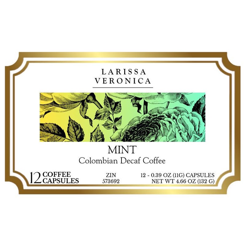 Mint Colombian Decaf Coffee (Single Serve K-Cup Pods) (Gourmet, Naturally