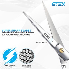 GTEX GTEX Hair Scissors, 6.5 inch Professional Hair Cutting Scissors for Women Men Adults - Barber Scissors Hair Shears - Super Sharp Haircut Scissors - Tijeras De Peluqueria Profesional