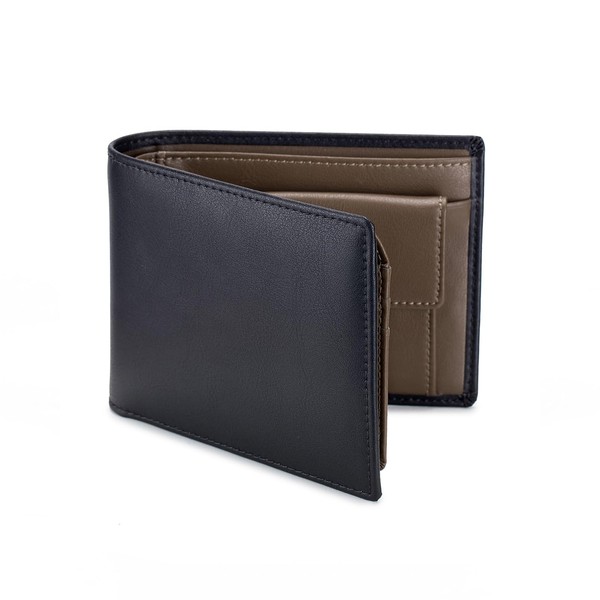 OFAMOUS OFAMOUS Men's Leather Wallet with Coin Pocket Flip Up
