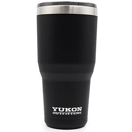 Yukon Outfitters Freedom High Grade 18/8 Corrosion-Resistant Stainless Steel Double Wall Vacuum Insulated Tumbler (30oz / 890ml) - 7.85" H x 3.9" Top Dia. / 2.9" Bottom dia., Black
