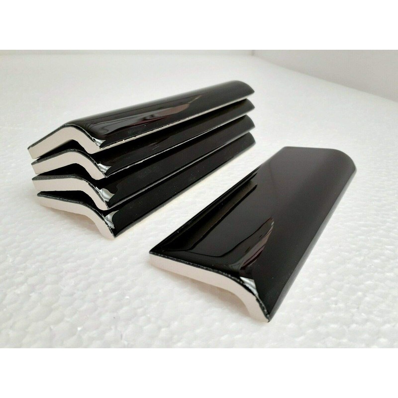Black 2 x 6 in Ceramic Tile Bullnose Mud Cap