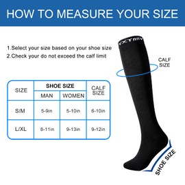 FVXYnnv 3 Pairs of Compression Stockings Women Men Black Compression Socks 20-30 mmHg Support Stockings Running Socks for Sports Flight Travel Cycling, black
