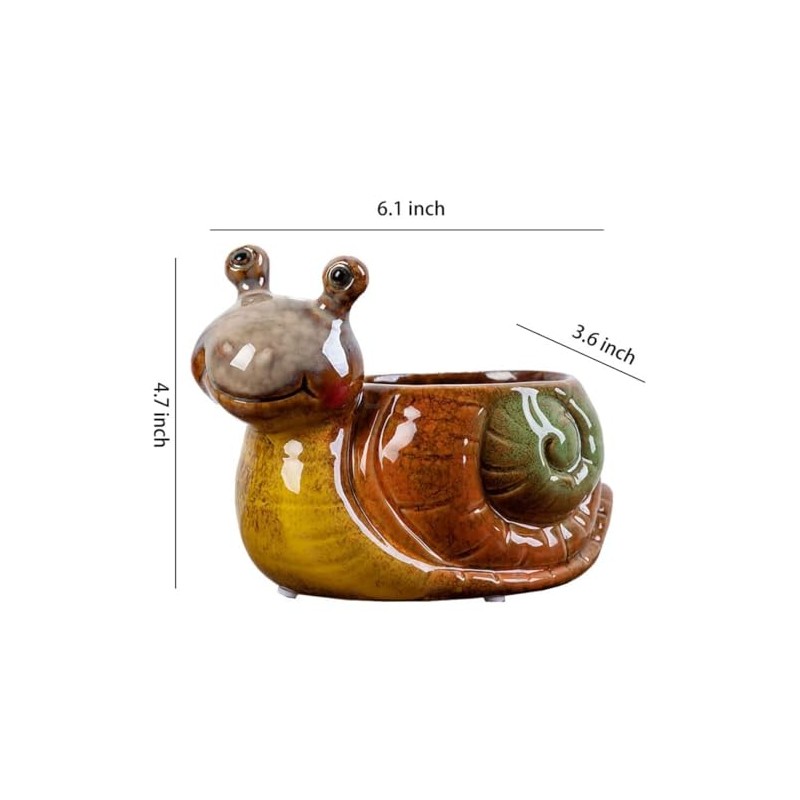WENDIN Cute Ceramic Succulent Pot Small Indoor Animal Shaped Planter