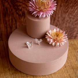 Tuscany Silver Women's Sterling Silver Filigree Butterfly Stud Earrings