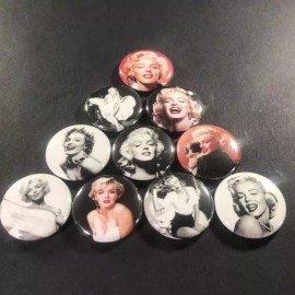 Marilyn Monroe 1" Button Pin (10 piece set) Actress Classic Icon Model Pin Up